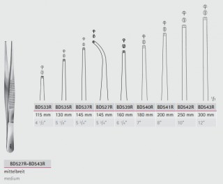 Пинцет Tissue Forceps 1×2 teeth BD533R-543R